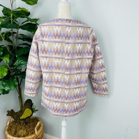 VINTAGE HANDMADE CHEVRON LIGHT PASTEL PURPLE PINK COAT JACKET - Picture 4 of 6